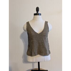 Massimo‎ Dutti crochet green tank crop top size s